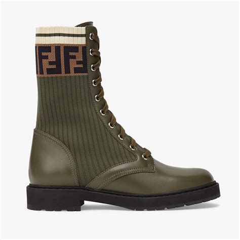 fendi rockoko green boots